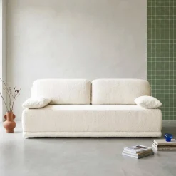 Sofá-cama em tecido bouclé, 3 lugares