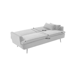 Sofá-cama em tecido bouclé, 2-3 lugares