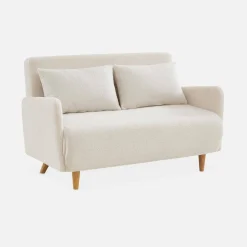 Sofá-cama em tecido bouclé, 2 lugares