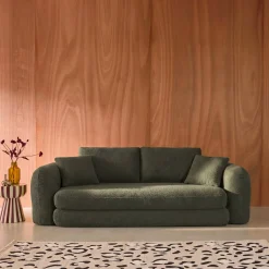 Sofá-cama em tecido bouclé, 3 lugares