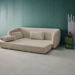 Sofá-cama em tecido chenille, 3 lugares