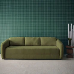 Sofá-cama em tecido chenille, 3 lugares