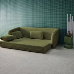 Sofá-cama em tecido chenille, 3 lugares