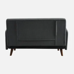 Sofá-cama em veludo canelado fino, 2 lugares