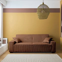 Sofá-cama em veludo canelado grosso, 3 lugares
