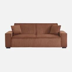 Sofá-cama em veludo canelado grosso, 3 lugares