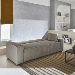 Sofá-cama em veludo canelado grosso, 3 lugares