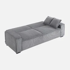 Sofá-cama em veludo canelado grosso, 3 lugares
