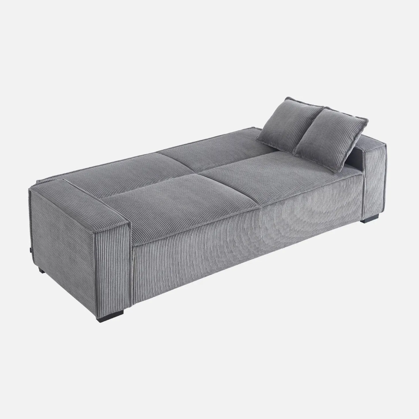 Sofá-cama em veludo canelado grosso, 3 lugares