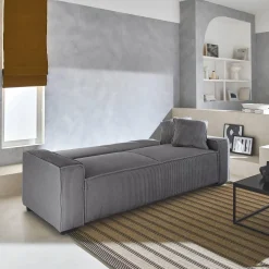 Sofá-cama em veludo canelado grosso, 3 lugares