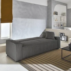 Sofá-cama em veludo canelado grosso, 3 lugares