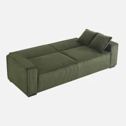 Sofá-cama em veludo canelado grosso, 3 lugares