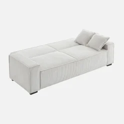 Sofá-cama em veludo canelado grosso, 3 lugares