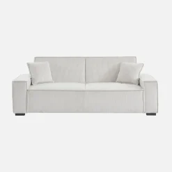 Sofá-cama em veludo canelado grosso, 3 lugares