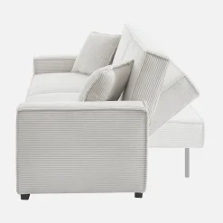 Sofá-cama em veludo canelado grosso, 3 lugares
