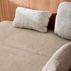 Sofá-cama em veludo canelado, 3 lugares