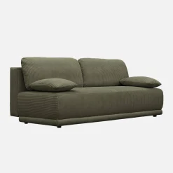 Sofá-cama em veludo canelado, 3 lugares