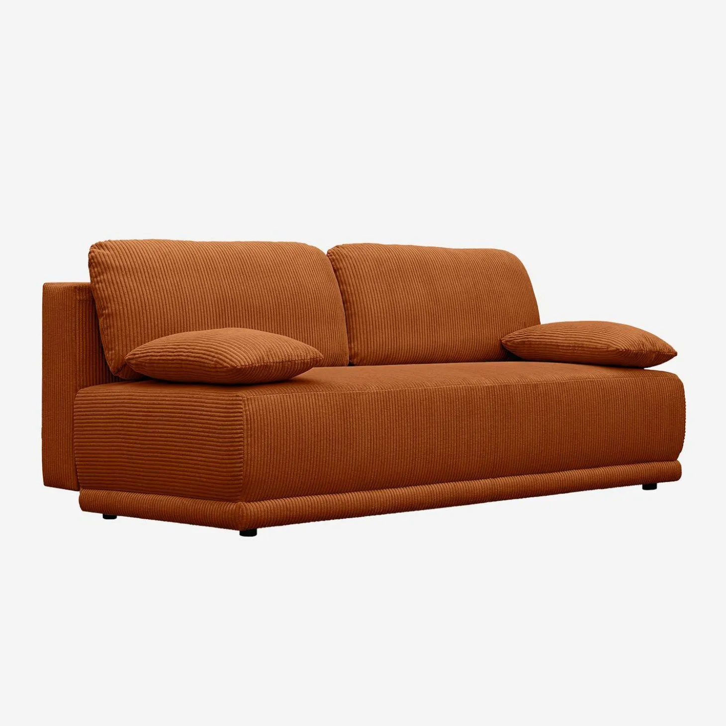 Sofá-cama em veludo canelado, 3 lugares