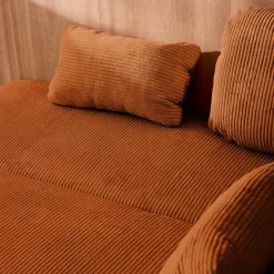 Sofá-cama em veludo canelado, 3 lugares