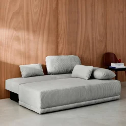 Sofá-cama em veludo canelado, 3 lugares