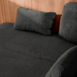 Sofá-cama em veludo canelado, 3 lugares