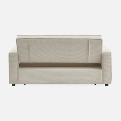 Sofá-cama em veludo canelado, 2 lugares