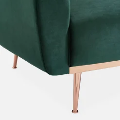 Sofá-cama em veludo com pés em metal, 2 a 3 lugares