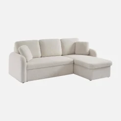 Sofá-cama reversível em tecido bouclé, 3 lugares