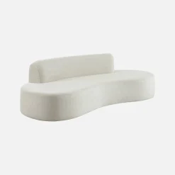 Sofá com linhas curvas em tecido de chenille, 3 lugares