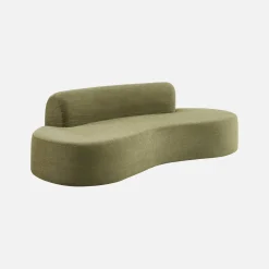 Sofá com linhas curvas em tecido de chenille, 3 lugares