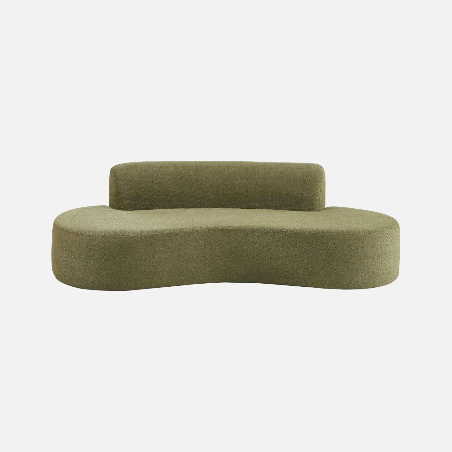 Sofá com linhas curvas em tecido de chenille, 3 lugares
