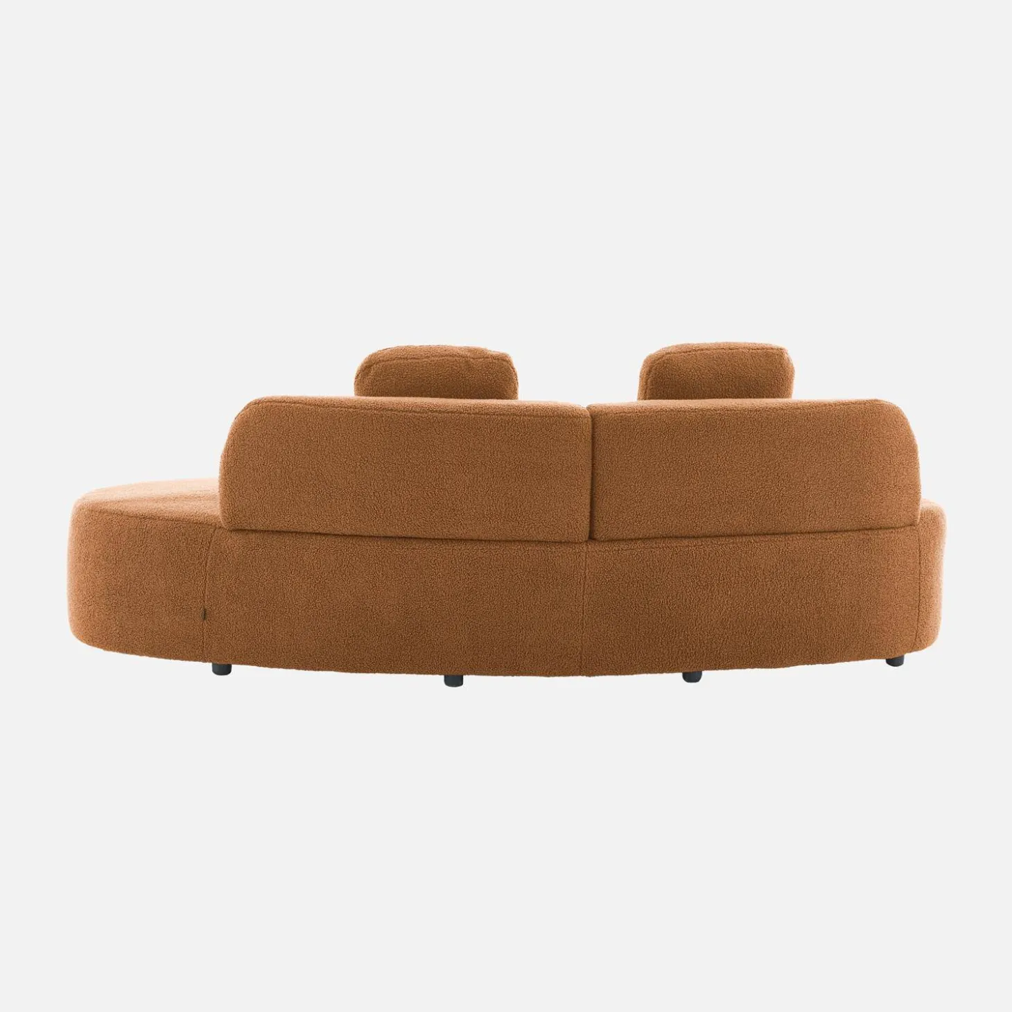 Sofá com linhas curvas em tecido bouclé, 3 lugares