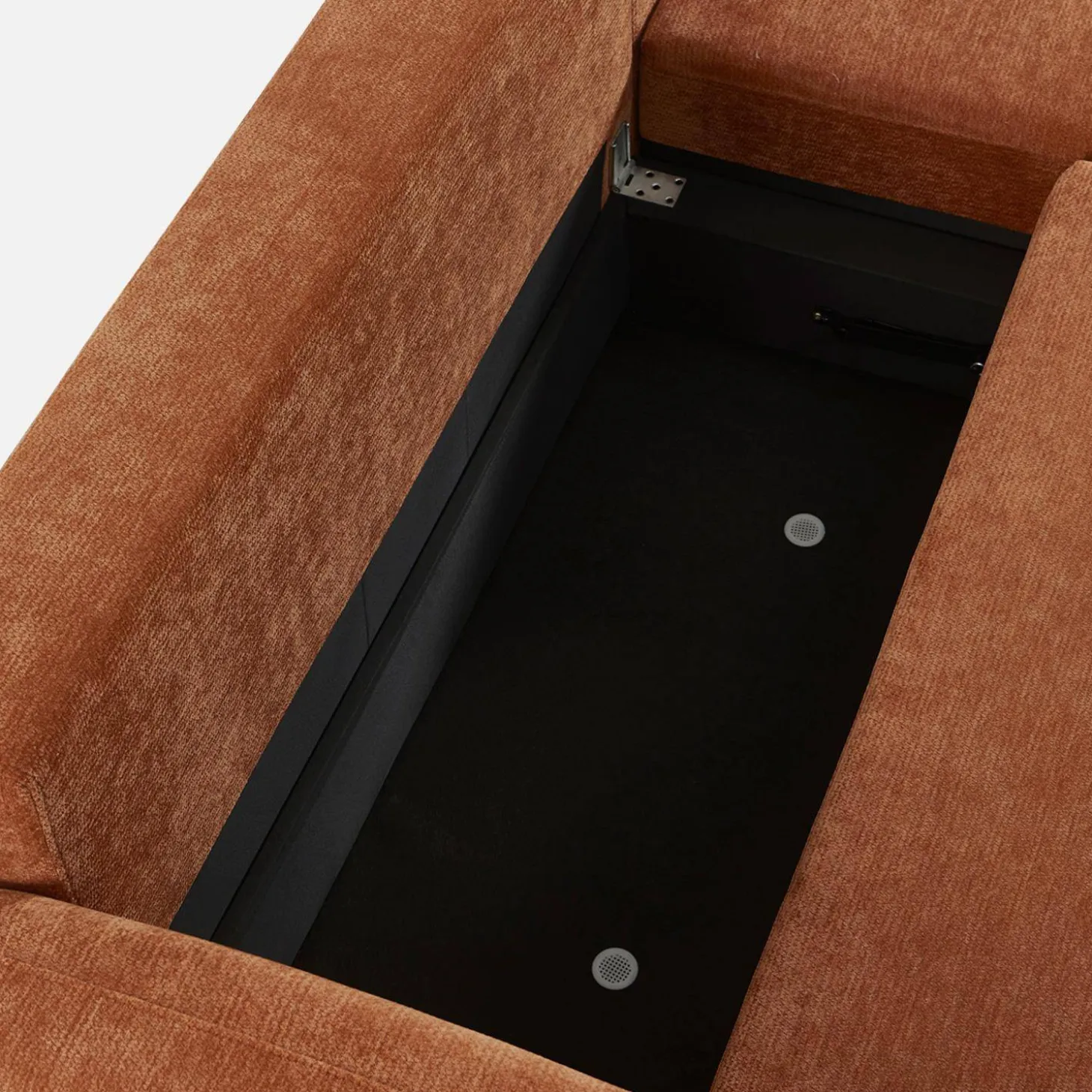 Sofá de canto reversível com chaise longue, cama e baú, 3 lugares