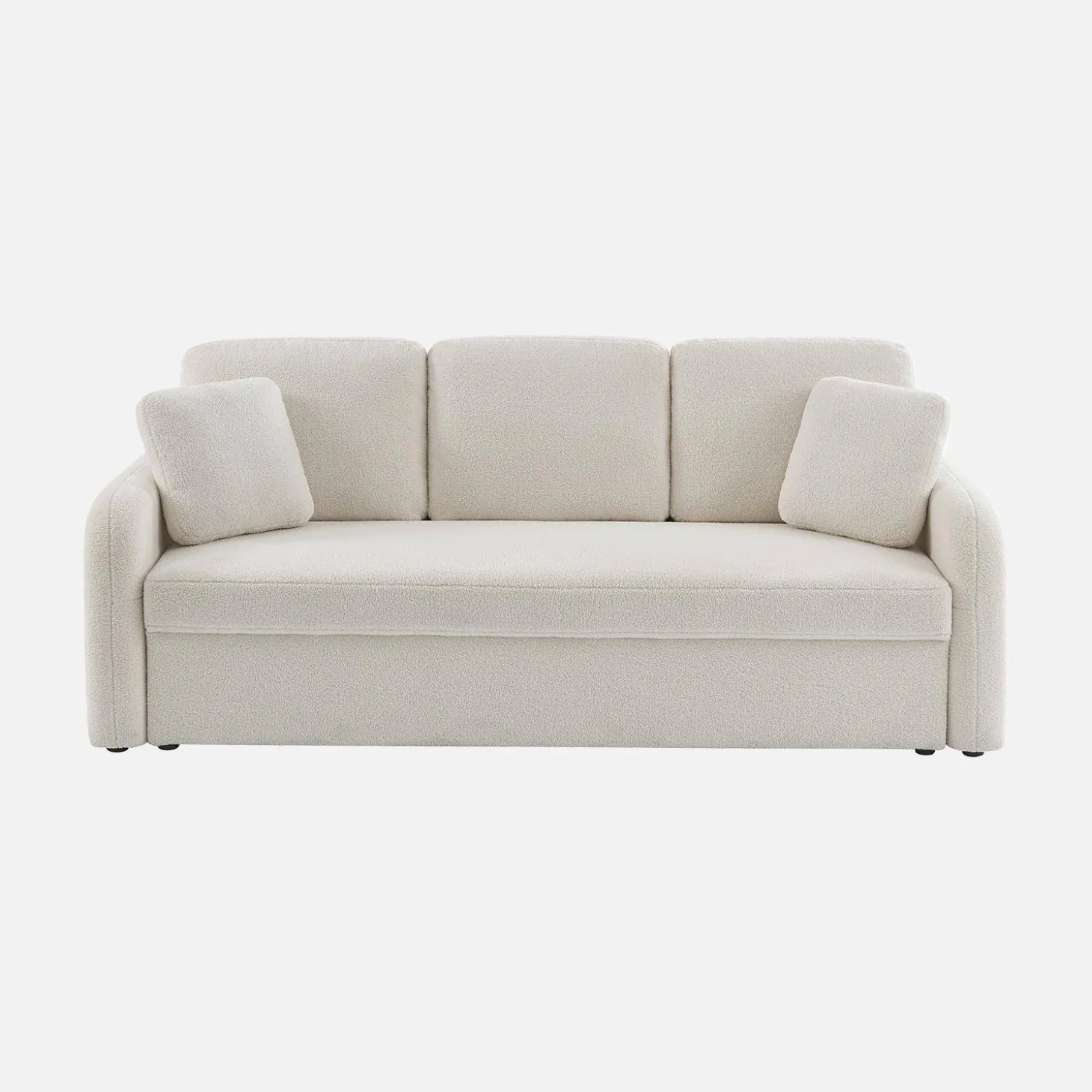Sofá de 3 lugares + sofá de 2 lugares em tecido bouclé