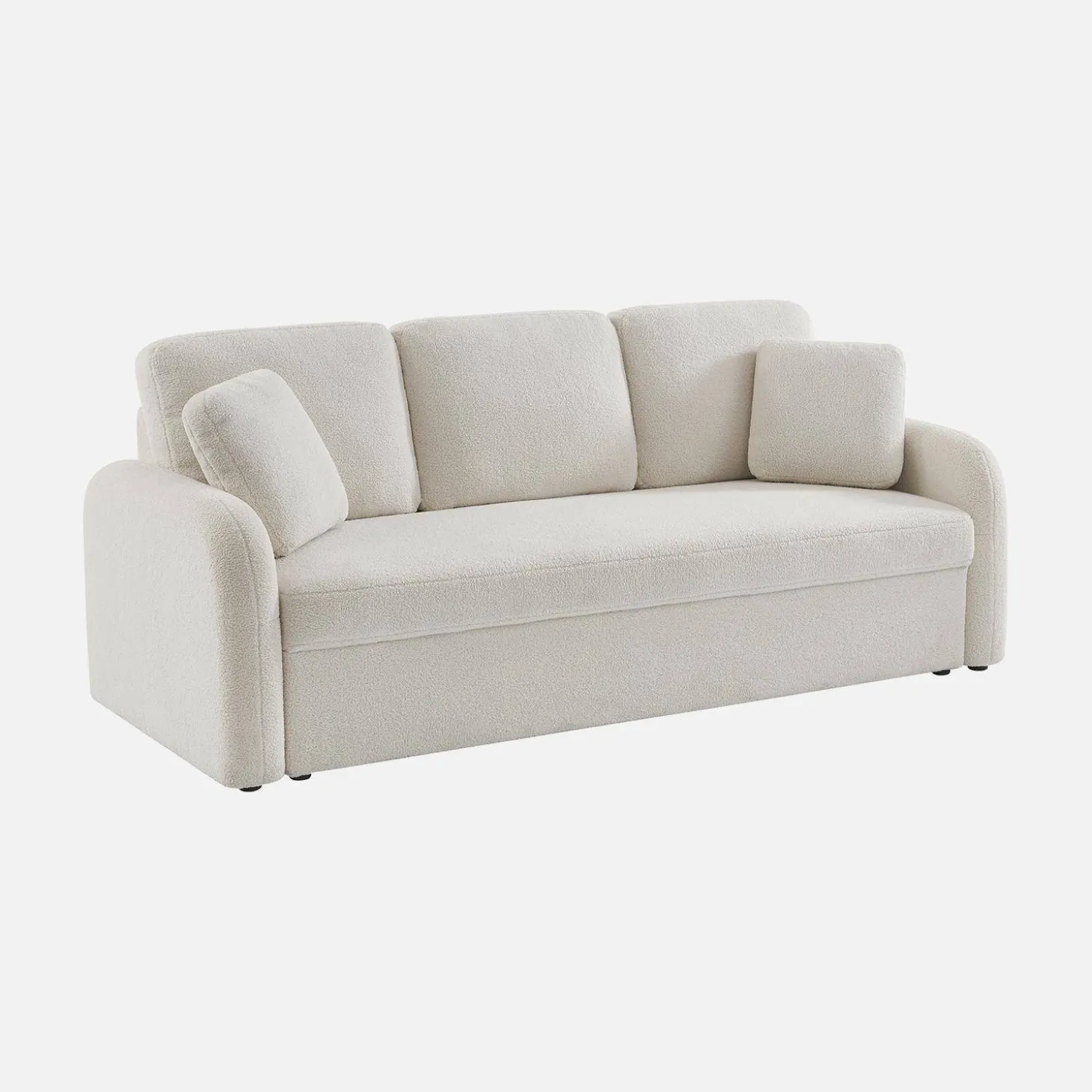 Sofá de 3 lugares + sofá de 2 lugares em tecido bouclé