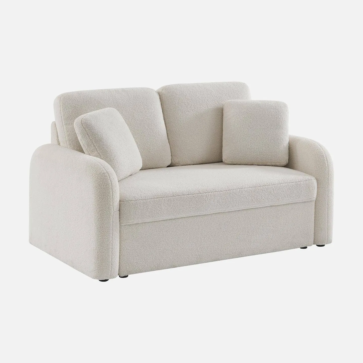Sofá de 3 lugares + sofá de 2 lugares em tecido bouclé