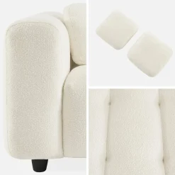 Sofá em tecido bouclé, 3 lugares
