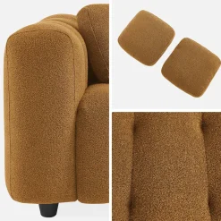 Sofá em tecido bouclé, 3 lugares