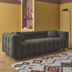 Sofá em tecido bouclé, 3 lugares