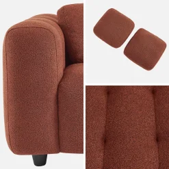 Sofá em tecido bouclé, 2 lugares