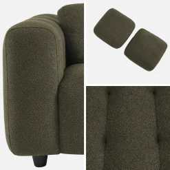 Sofá em tecido bouclé, 2 lugares