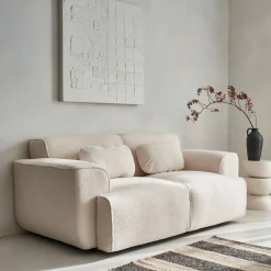 Sofá em tecido bouclé, 2 lugares