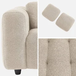 Sofá em tecido bouclé, 2 lugares