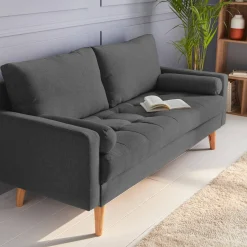 Sofá em tecido de estilo escandinavo, 3 lugares