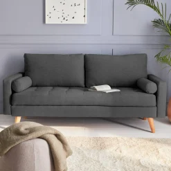 Sofá em tecido de estilo escandinavo, 3 lugares
