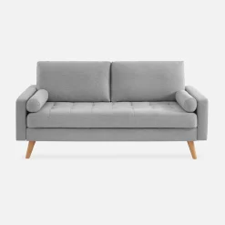 Sofá em tecido de estilo escandinavo, 3 lugares