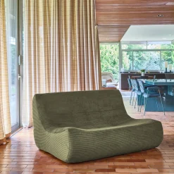 Sofá modular de veludo canelado, 2 lugares