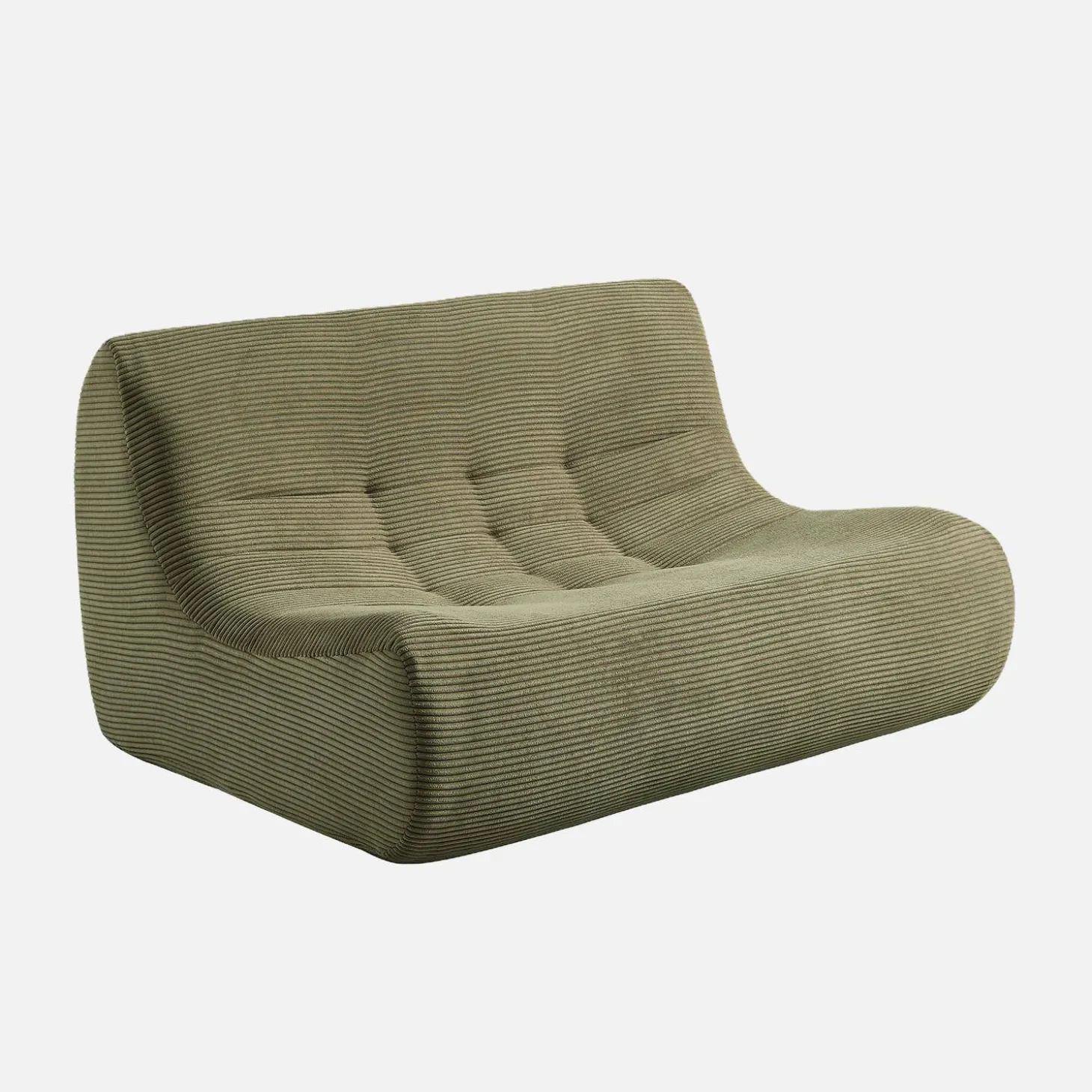 Sofá modular de veludo canelado, 2 lugares