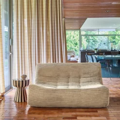 Sofá modular de veludo canelado, 2 lugares