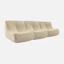 Sofá modular de veludo de 3 lugares